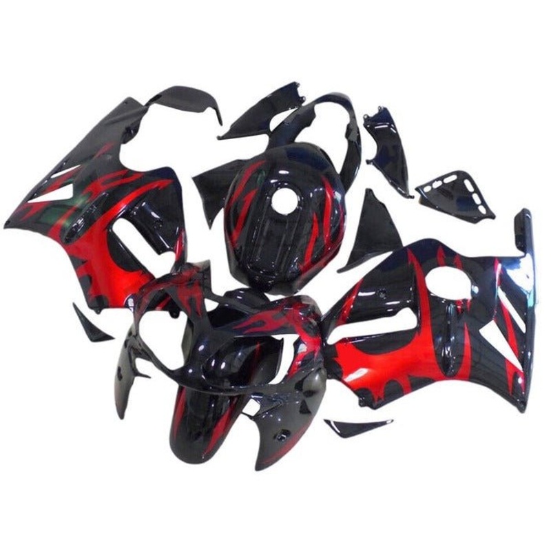 Fairing kit for a Kawasaki Ninja ZX12R (2000-2001) Black, Red, Tribal No Seat Cowl No Bolt Kit No Tank