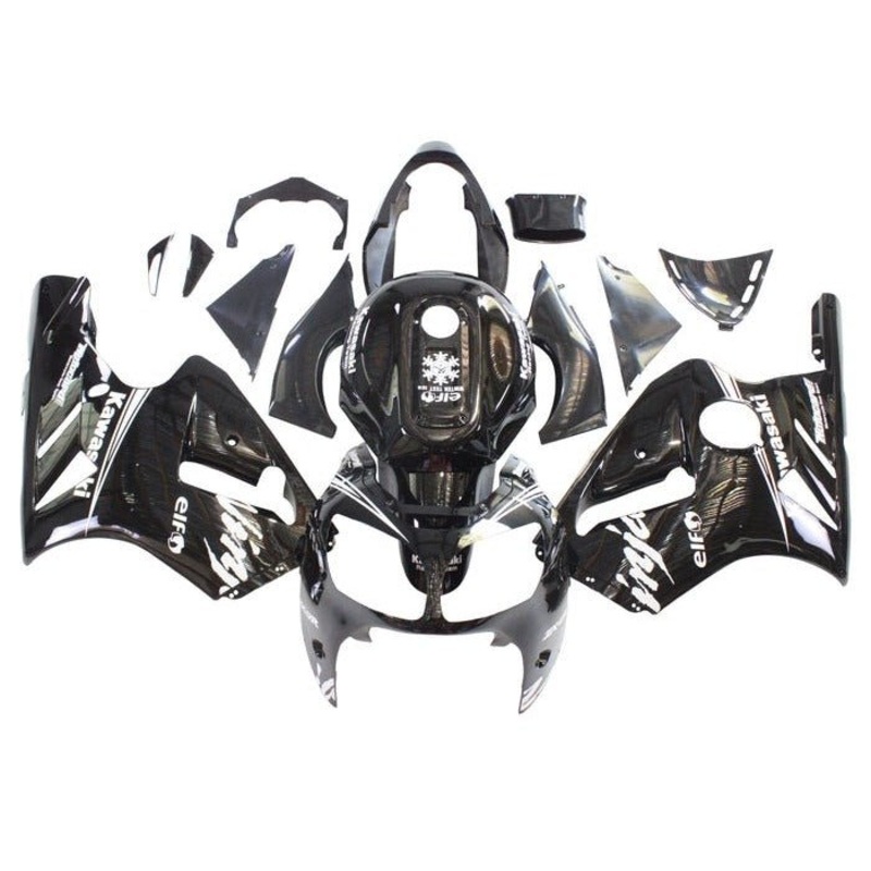 Fairing kit for a Kawasaki Ninja ZX12R (2000-2001) Black, White, Elf No Seat Cowl No Bolt Kit No Tank