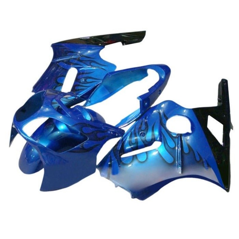 Fairing kit for a Kawasaki Ninja ZX12R (2000-2001) Blue, Black Flames No Seat Cowl No Bolt Kit No Tank