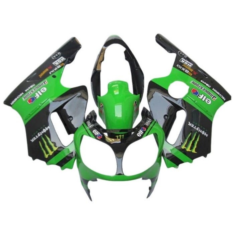 Fairing kit for a Kawasaki Ninja ZX12R (2000-2001) Green, Black, Monster, Elf No Seat Cowl No Bolt Kit No Tank