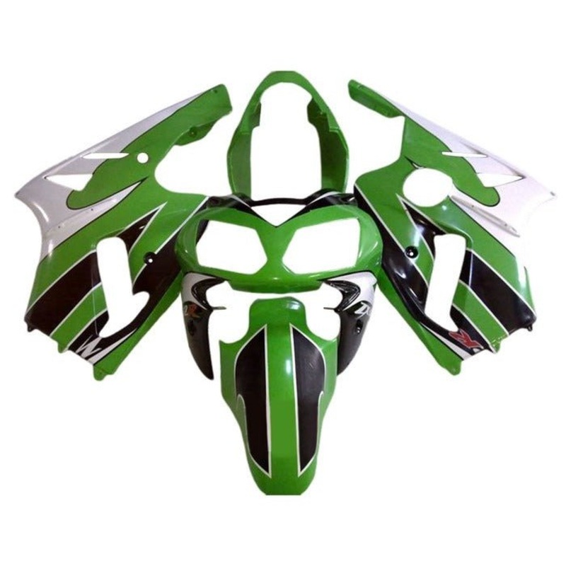 Fairing kit for a Kawasaki Ninja ZX12R (2000-2001) Green, Black, White, Stripe No Seat Cowl No Bolt Kit No Tank