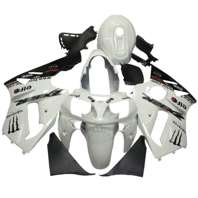 Fairing kit for a Kawasaki Ninja ZX12R (2000-2001) White Monster No Seat Cowl No Bolt Kit No Tank