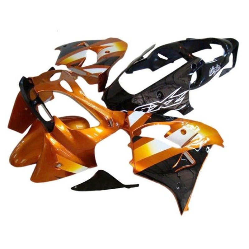 Fairing Kit for a Kawasaki ZX-9R (2000-2001) Orange, Black, White CLEAR WINDSCREEN: FREE NO SEAT COWL NO BOLT KIT