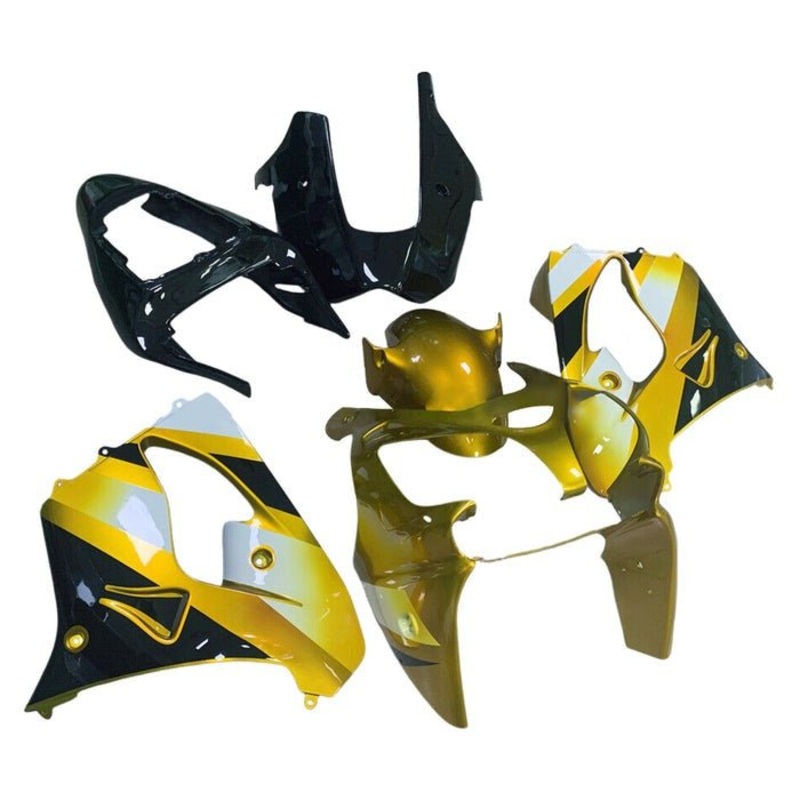 Fairing Kit for a Kawasaki ZX-9R (2002-2003) Yellow, Black, White CLEAR WINDSCREEN: FREE NO SEAT COWL NO BOLT KIT