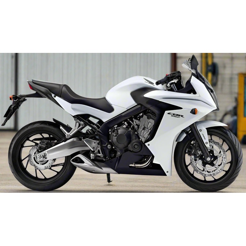 Honda CBR650F Fairings (2014-2016) White No Bolt Kit Free Clear Windscreen