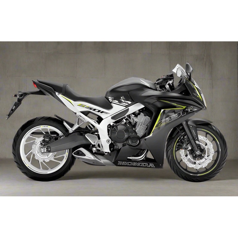 Honda CBR650F Fairings (2017-2018) Matte Black, White No Bolt Kit Free Clear Windscreen