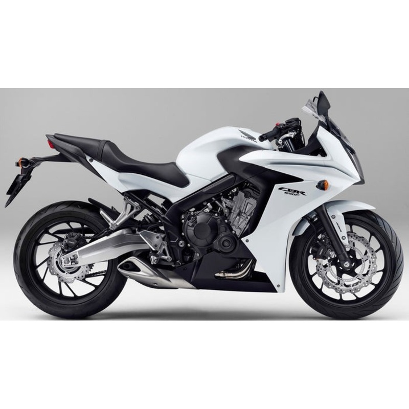Honda CBR650F Fairings (2017-2018) White No Bolt Kit Free Clear Windscreen