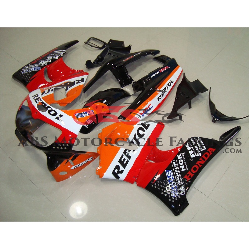 Honda CBR900RR Fairings (1994-1995) Orange, White, Red Repsol Free Clear Windscreen No Bolt Kit