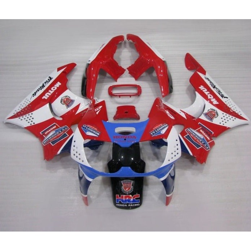Honda CBR900RR Fairings (1994-1995) Red, White, Blue TT Legends Free Clear Windscreen No Bolt Kit