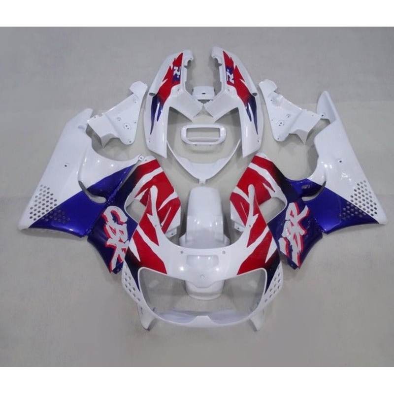 Honda CBR900RR Fairings (1994-1995) White, Blue, Red Free Clear Windscreen No Bolt Kit