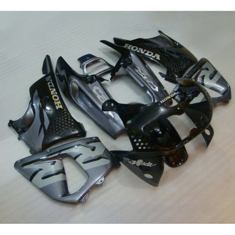 Honda CBR900RR Fairings (1996-1997) Black, Gray Clear Windscreen: Free No Bolt Kit