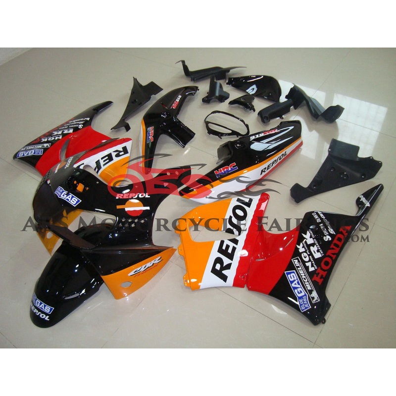 Honda CBR900RR Fairings (1998-1999) Black, Orange, Red, Repsol Free Clear Windscreen No Bolt Kit