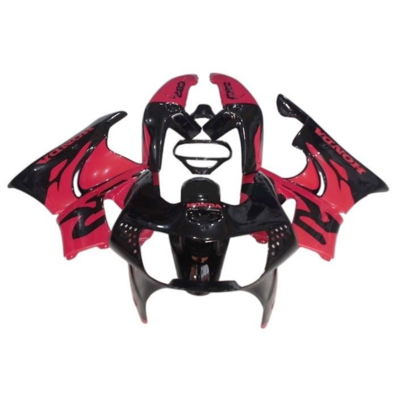 Honda CBR900RR Fairings (1998-1999) Black, Red Free Clear Windscreen No Bolt Kit