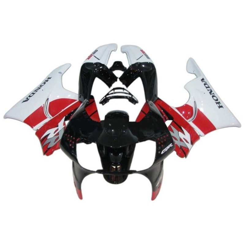 Honda CBR900RR Fairings (1998-1999) Black, White, Red Free Clear Windscreen No Bolt Kit