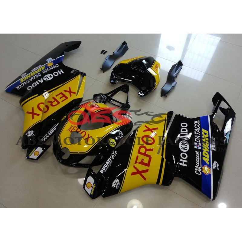 Ducati 999 (2005-2006) Yellow & Black Fairings Clear Windscreen: Free No Seat Cowl No Bolt Kit