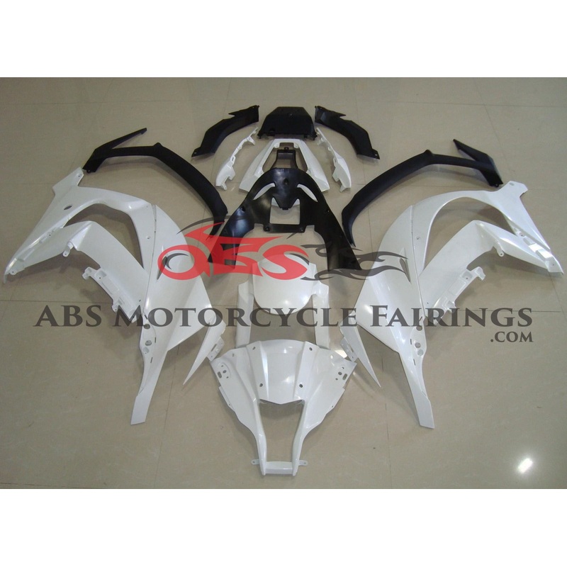 Fairing kit for a Kawasaki Ninja ZX10R (2011-2015) White No Seat Cowl No Bolt Kit No Tank