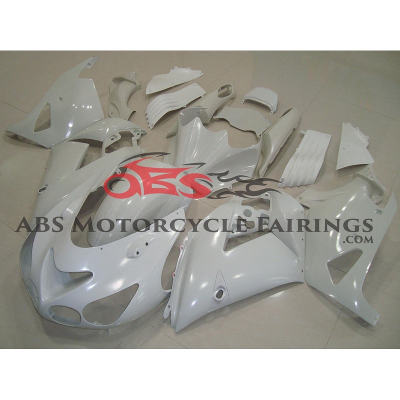 Fairing kit for a Kawasaki Ninja ZX14R (2006-2011) White Unpainted Clear Windscreen: Free No Seat Cowl No Bolt Kit
