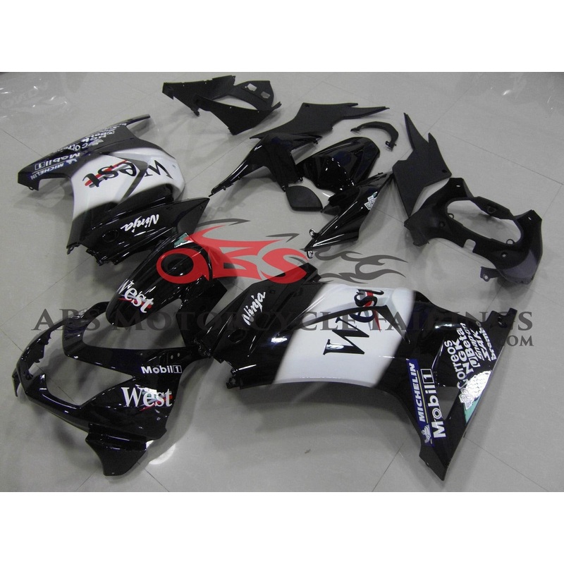 Fairings for Kawasaki Ninja 250R (2008-2013) Black, White West No Seat Cowl No Bolt Kit No Tank
