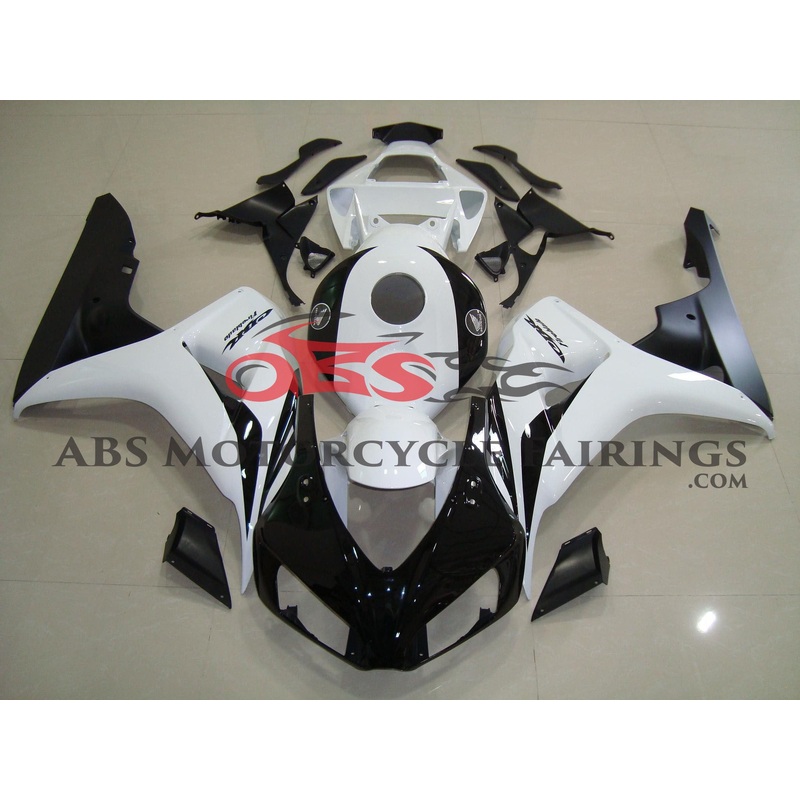 Honda CBR1000RR (2006-2007) White, Black & Matte Black Fairings No Seat Cowl No Bolt Kit No Tank