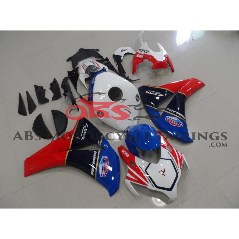 Honda CBR1000RR (2012-2016) White, Blue & Red TT Legends Fairings No Seat Cowl No Bolt Kit No Tank