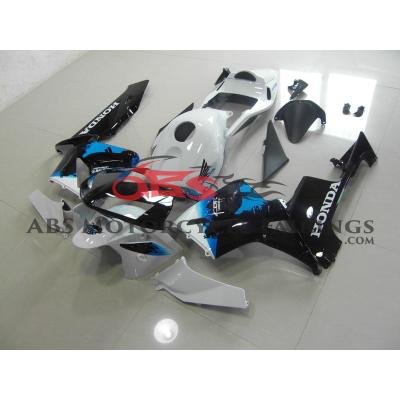 Honda CBR600RR (2003-2004) White, Black & Blue Fairings No Seat Cowl No Bolt Kit No Tank