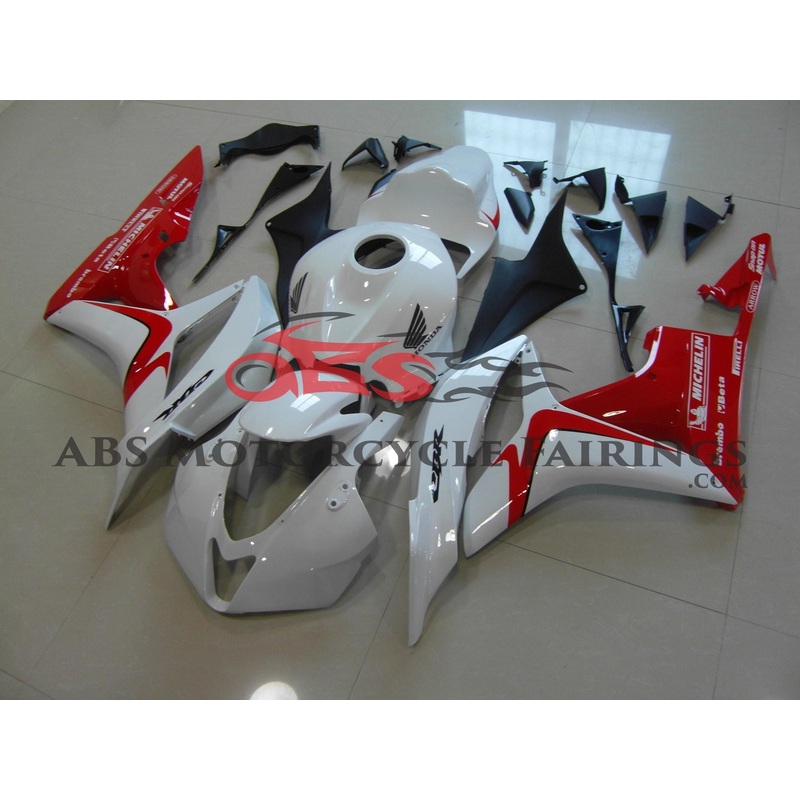 Honda CBR600RR (2007-2008) White & Red Fairings No Seat Cowl No Bolt Kit No Tank