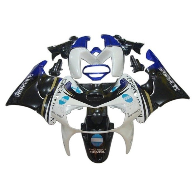 Honda CBR900RR Fairings (1998-1999) White, Black, Blue Konica Free Clear Windscreen No Bolt Kit