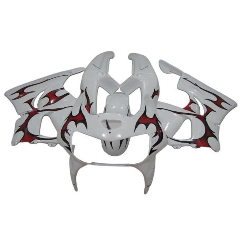 Honda CBR900RR Fairings (1998-1999) White, Red Tribal Free Clear Windscreen No Bolt Kit