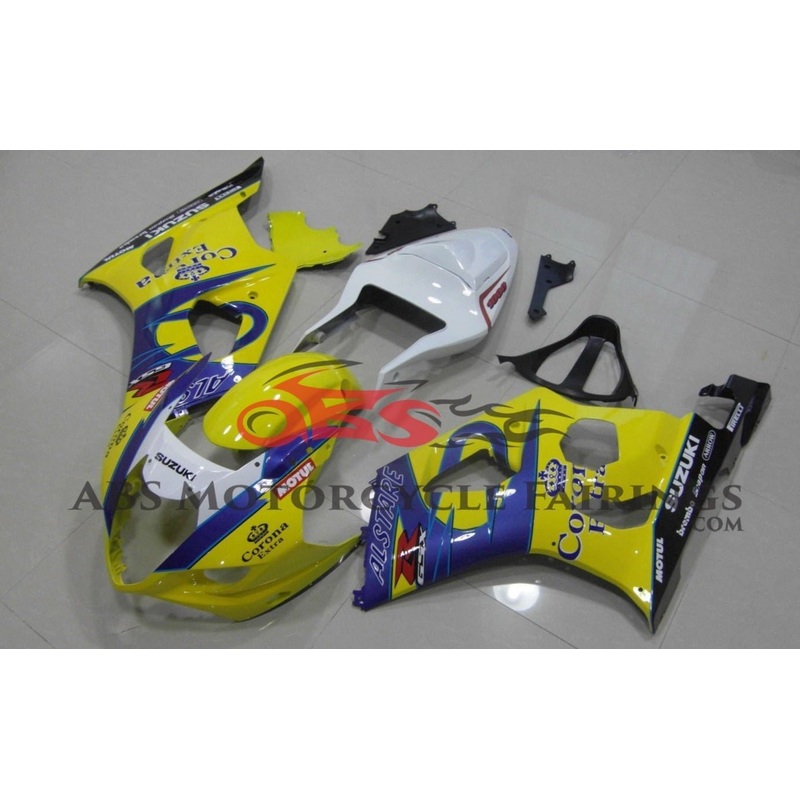 Suzuki GSXR1000 (2003-2004) Yellow Corona Fairings Clear Windscreen: Free No Seat Cowl No Bolt Kit
