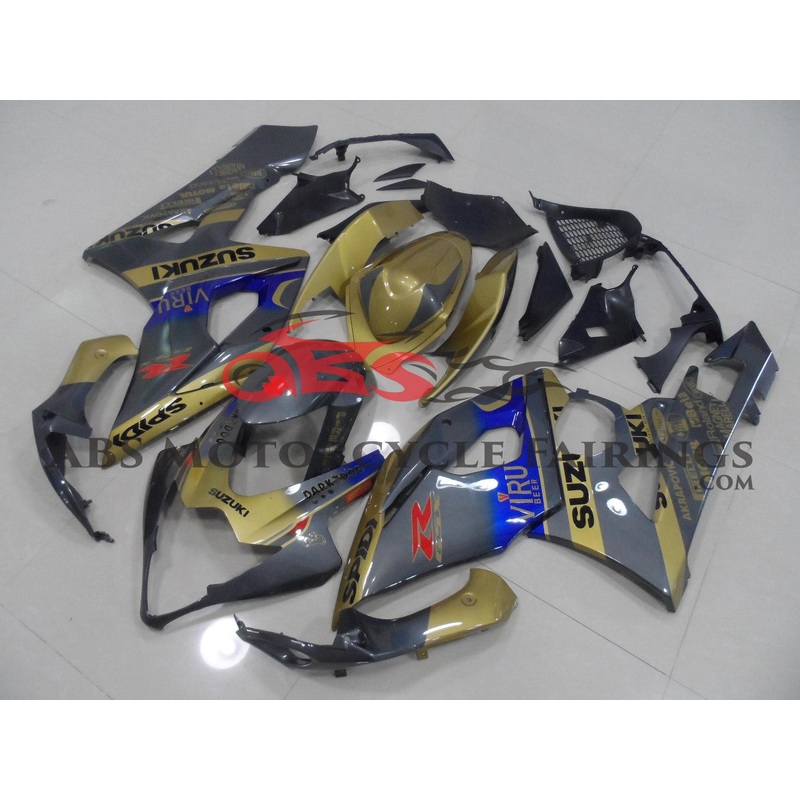 Suzuki GSXR1000 (2005-2006) Gold & Gray Viru Fairings No Seat Cowl No Bolt Kit No Tank