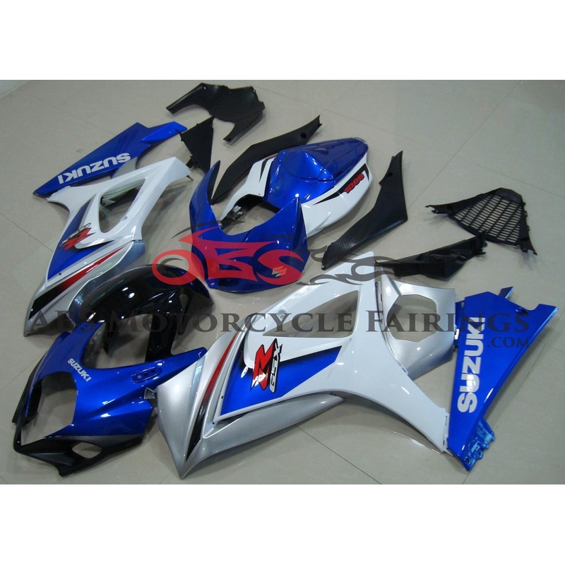 Suzuki GSXR1000 (2007-2008) Blue, White Fairings No Seat Cowl No Bolt Kit No Tank