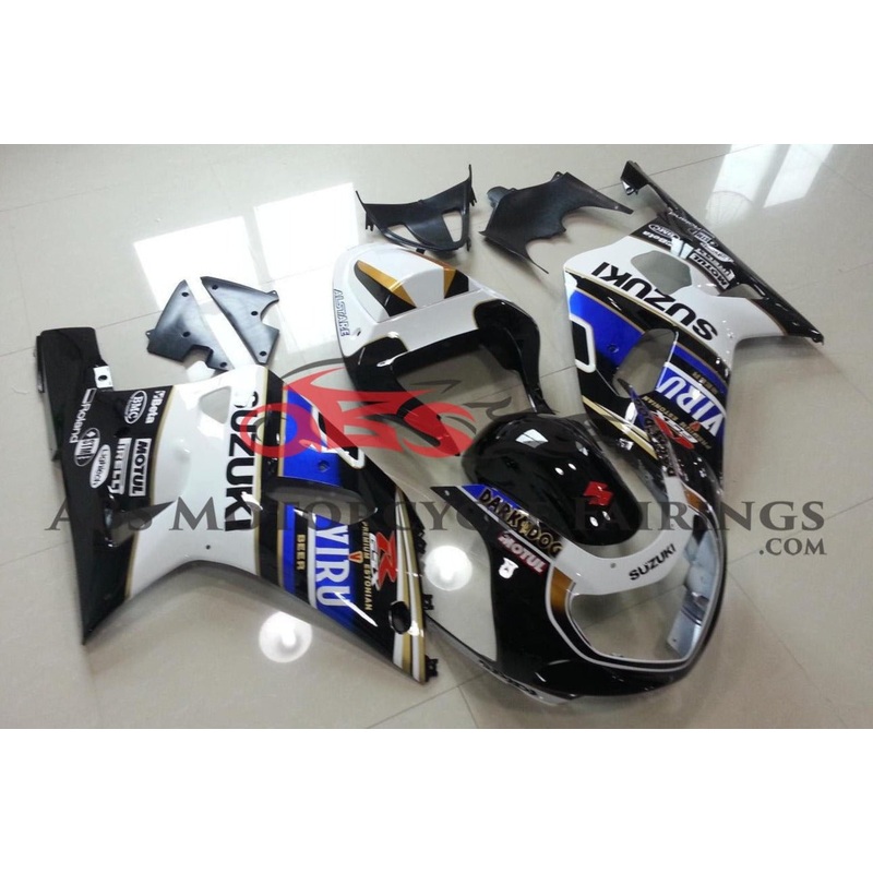Suzuki GSXR750 (2000-2003) Black, White, Blue & Gold VIRU Fairings No Seat Cowl No Bolt Kit No Tank