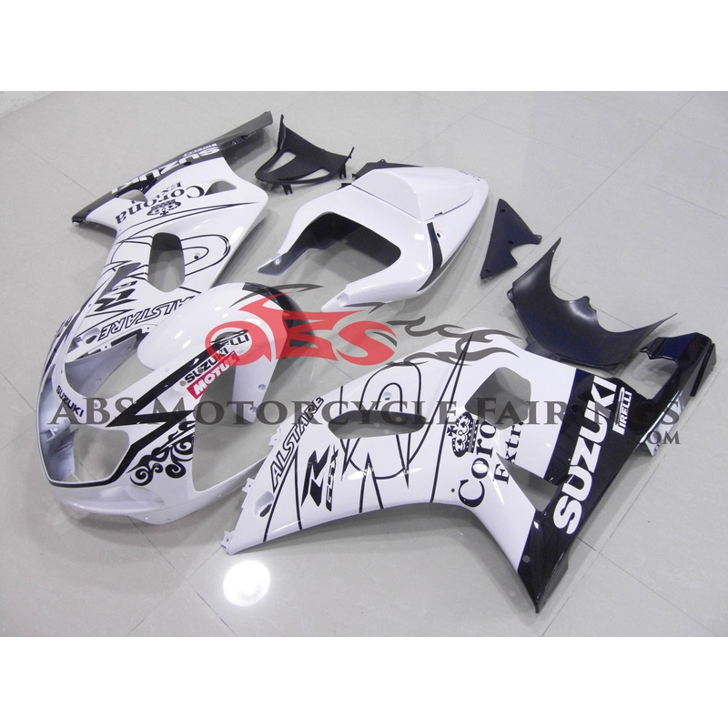 SUZUKI GSXR750 (2000-2003) WHITE & BLACK CORONA FAIRINGS No Seat Cowl No Bolt Kit No Tank
