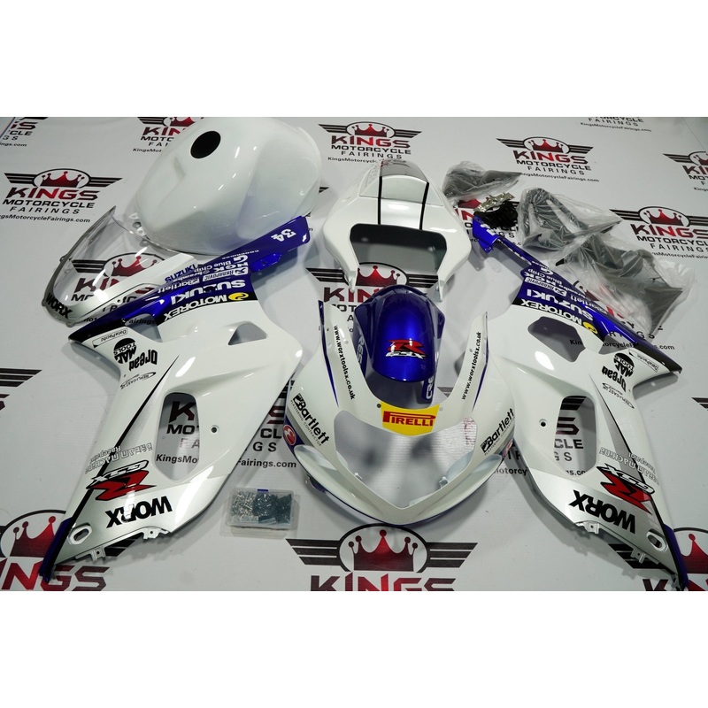 SUZUKI GSXR750 (2000-2003) WHITE WORX FAIRINGS No Seat Cowl No Bolt Kit No Tank