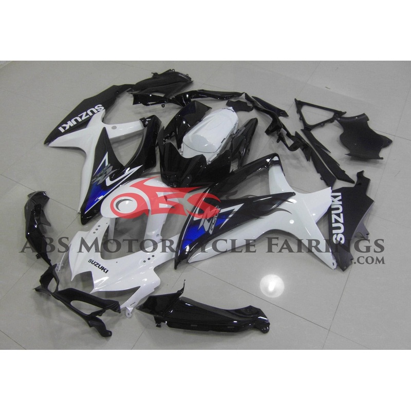 Suzuki GSXR750 (2008-2010) White, Black, Blue Fairings No Seat Cowl No Bolt Kit No Tank