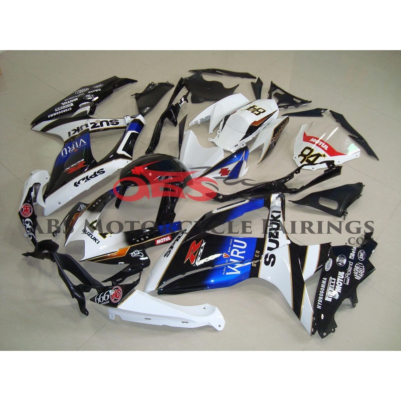 Suzuki GSXR750 (2008-2010) White, Black & Blue Viru #84 Fairings No Seat Cowl No Bolt Kit No Tank