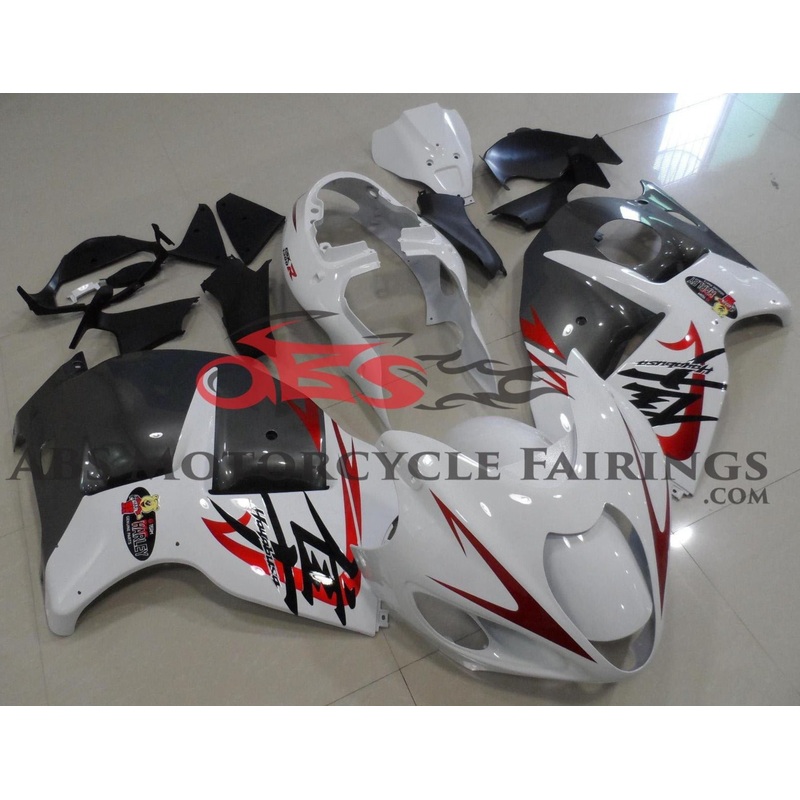 Suzuki Hayabusa (1999-2007) White, Gray & Candy Apple Red Fairings No Seat Cowl No Bolt Kit No Tank