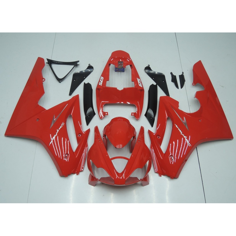 Triumph Daytona 675 (2006-2008) Red Fairings Clear Windscreen: Free No Bolt Kit