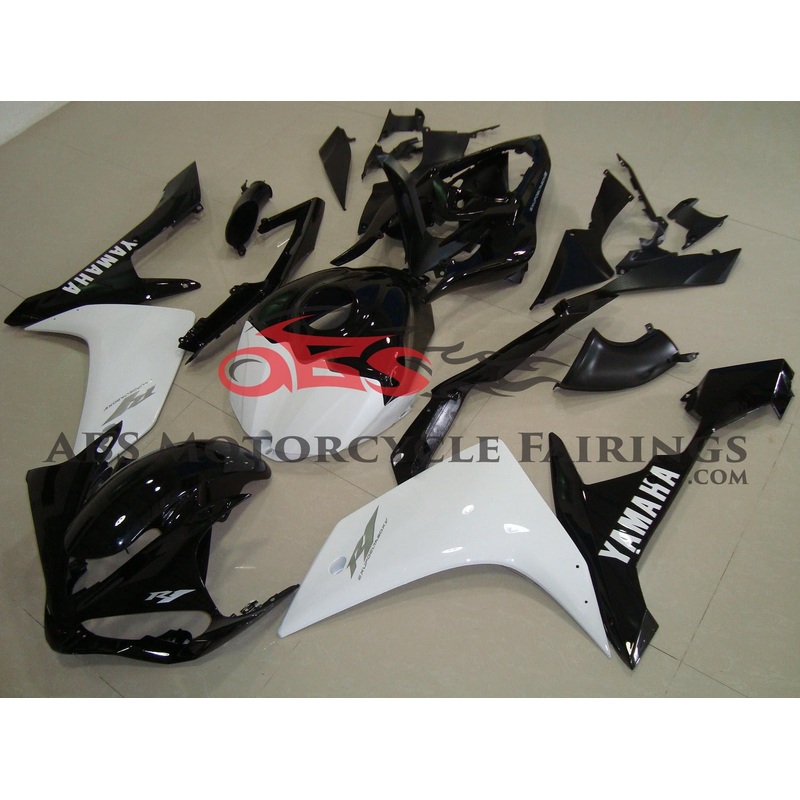 Yamaha YZF-R1 (2007-2008) Black & White Fairings No Seat Cowl No Bolt Kit No Tank