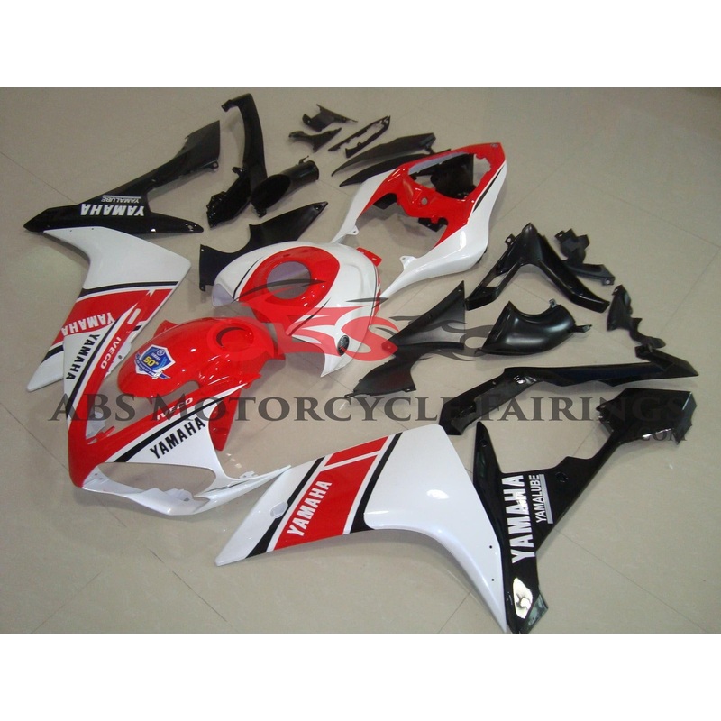 Yamaha YZF-R1 (2007-2008) Red, White & Black Yamalube Fairings No Seat Cowl No Bolt Kit No Tank