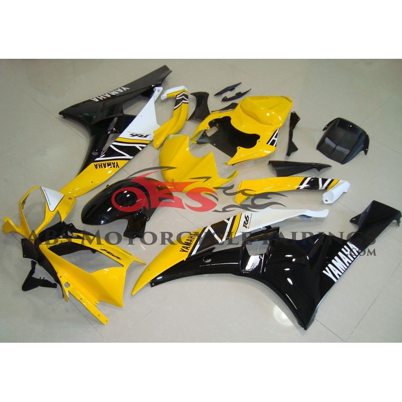 Yamaha YZF-R6 (2006-2007) Yellow, Black & White Fairings No Seat Cowl No Bolt Kit No Tank