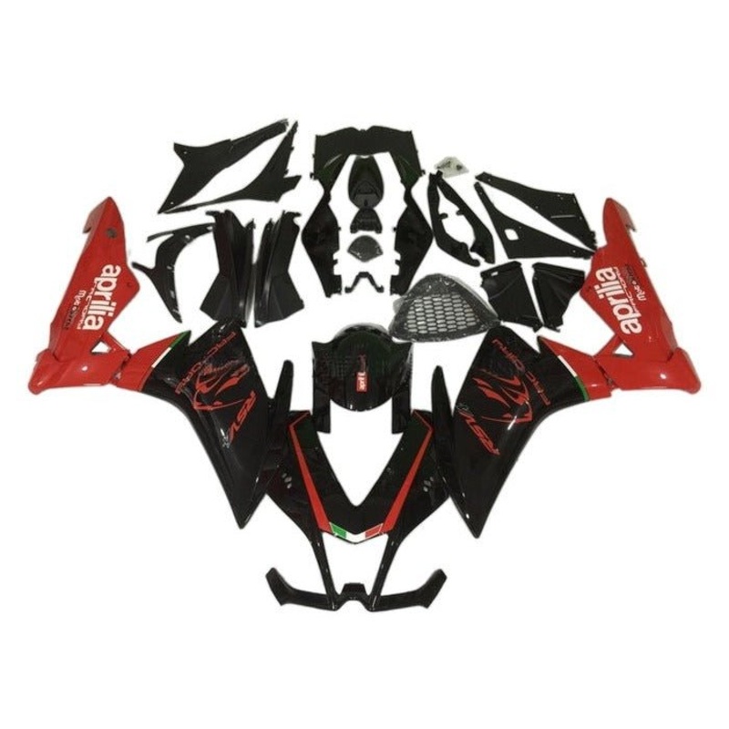 Aprilia RSV4 1000 (2009-2015) Black, Red Fairings No Bolt Kit No Seat Cowl Free Clear Windscreen