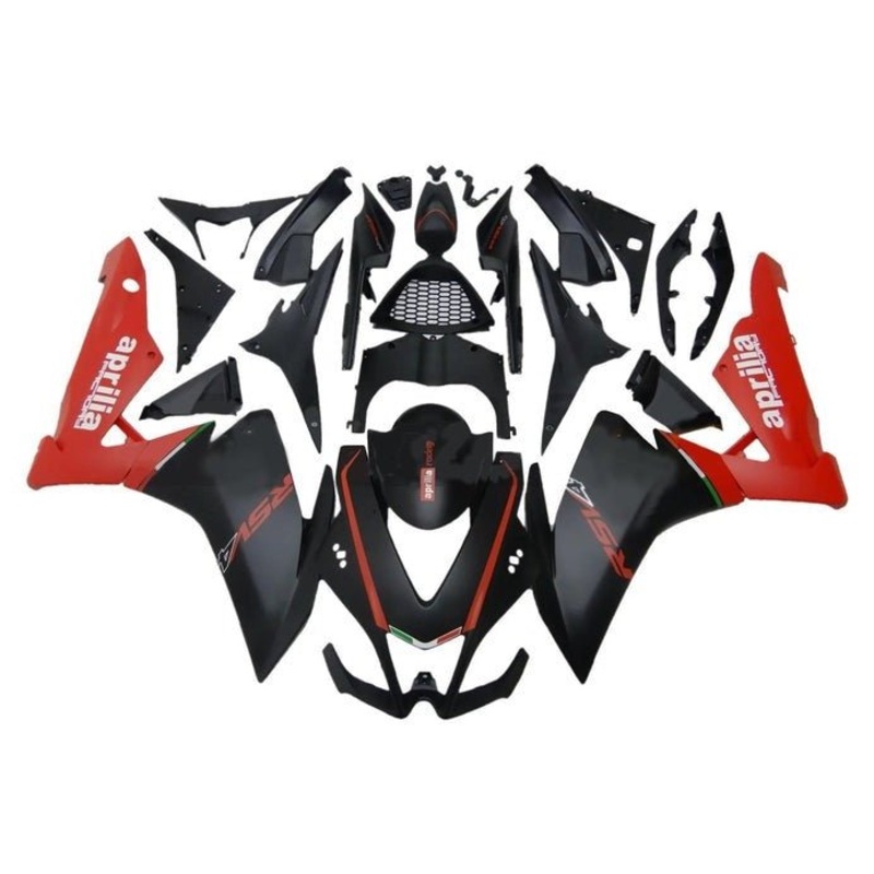 Aprilia RSV4 1000 (2009-2015) Matte Black, Red, White Fairings No Bolt Kit No Seat Cowl Free Clear Windscreen