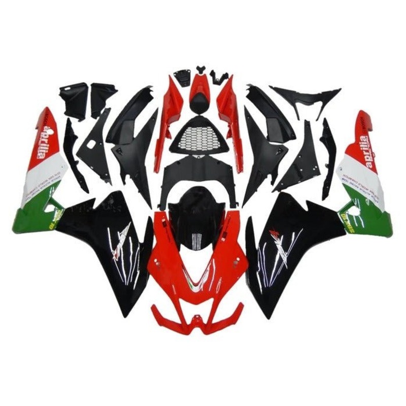 Aprilia RSV4 1000 (2009-2015) Red, Black, Green, White Fairings No Bolt Kit No Seat Cowl Free Clear Windscreen