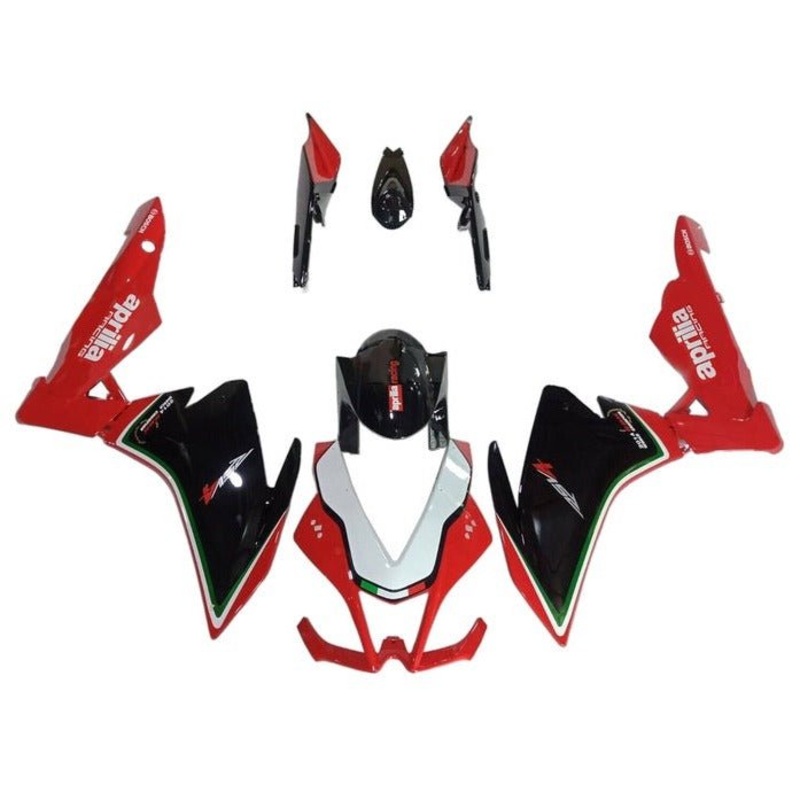 Aprilia RSV4 1000 (2009-2015) Red, Black, White, Green Fairings No Bolt Kit No Seat Cowl Free Clear Windscreen