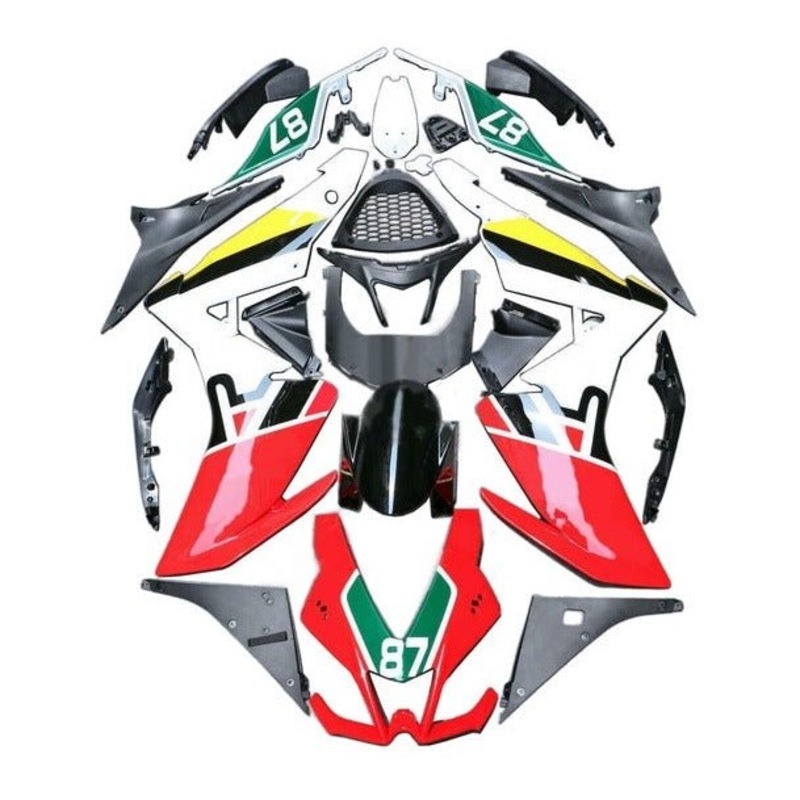 Aprilia RSV4 1000 (2009-2015) Red, White, Black, Green, Yellow Fairings No Bolt Kit No Seat Cowl Free Clear Windscreen