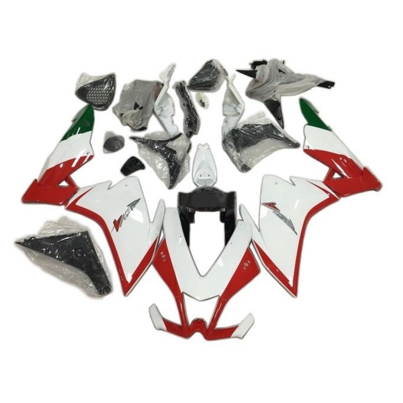 Aprilia RSV4 1000 (2009-2015) Red, White, Green Fairings No Bolt Kit No Seat Cowl Free Clear Windscreen