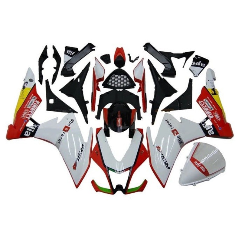 Aprilia RSV4 1000 (2009-2015) White, Red, Black, Yellow Fairings No Bolt Kit No Seat Cowl Free Clear Windscreen