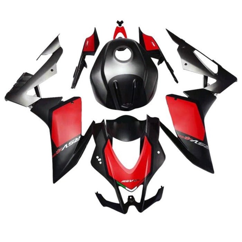 Aprilia RSV4 1000 (2016-2020) Matte Black, Red, Gray Fairings No Seat Cowl No Bolt Kit No Tank
