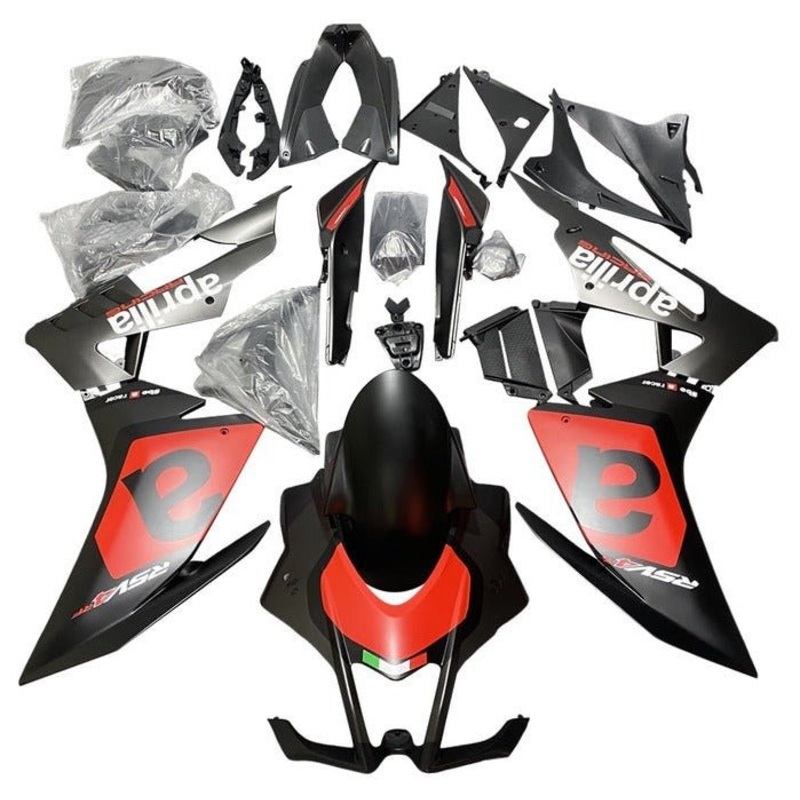 Aprilia RSV4 1000 (2016-2020) Matte Black, Red, White Fairings No Seat Cowl No Bolt Kit No Tank